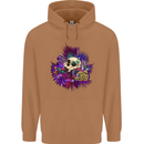 Magic Mushroom Skull LSD Hallucinogenic Mens 80% Cotton Hoodie Caramel Latte