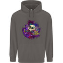 Magic Mushroom Skull LSD Hallucinogenic Mens 80% Cotton Hoodie Charcoal