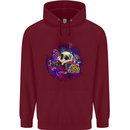 Magic Mushroom Skull LSD Hallucinogenic Mens 80% Cotton Hoodie Maroon