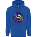 Magic Mushroom Skull LSD Hallucinogenic Mens 80% Cotton Hoodie Royal Blue