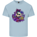 Magic Mushroom Skull LSD Hallucinogenic Mens Cotton T-Shirt Tee Top Light Blue