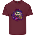 Magic Mushroom Skull LSD Hallucinogenic Mens Cotton T-Shirt Tee Top Maroon