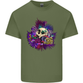 Magic Mushroom Skull LSD Hallucinogenic Mens Cotton T-Shirt Tee Top Military Green