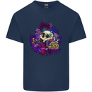 Magic Mushroom Skull LSD Hallucinogenic Mens Cotton T-Shirt Tee Top Navy Blue