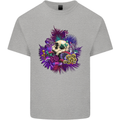 Magic Mushroom Skull LSD Hallucinogenic Mens Cotton T-Shirt Tee Top Sports Grey