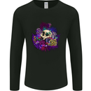 Magic Mushroom Skull LSD Hallucinogenic Mens Long Sleeve T-Shirt Black