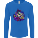 Magic Mushroom Skull LSD Hallucinogenic Mens Long Sleeve T-Shirt Royal Blue