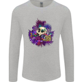 Magic Mushroom Skull LSD Hallucinogenic Mens Long Sleeve T-Shirt Sports Grey