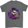 Magic Mushroom Skull LSD Hallucinogenic Mens T-Shirt 100% Cotton Charcoal