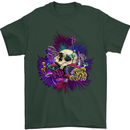 Magic Mushroom Skull LSD Hallucinogenic Mens T-Shirt 100% Cotton Forest Green