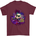 Magic Mushroom Skull LSD Hallucinogenic Mens T-Shirt 100% Cotton Maroon