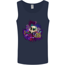 Magic Mushroom Skull LSD Hallucinogenic Mens Vest Tank Top Navy Blue
