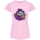 Magic Mushroom Skull LSD Hallucinogenic Womens Petite Cut T-Shirt Light Pink