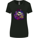 Magic Mushroom Skull LSD Hallucinogenic Womens Wider Cut T-Shirt Black