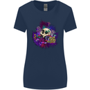Magic Mushroom Skull LSD Hallucinogenic Womens Wider Cut T-Shirt Navy Blue
