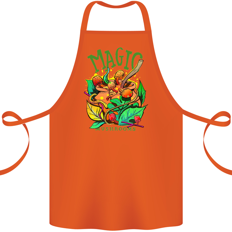 Magic Mushrooms Drugs LSD Acid Trip Cotton Apron 100% Organic Orange