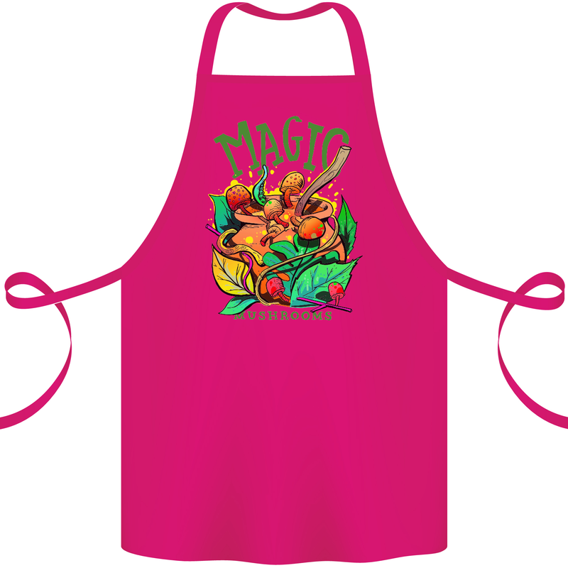 Magic Mushrooms Drugs LSD Acid Trip Cotton Apron 100% Organic Pink