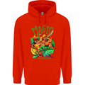 Magic Mushrooms Drugs LSD Acid Trip Mens 80% Cotton Hoodie Bright Red