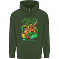 Magic Mushrooms Drugs LSD Acid Trip Mens 80% Cotton Hoodie Forest Green
