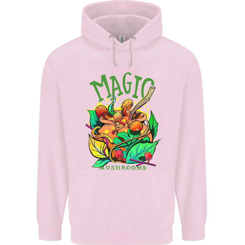 Magic Mushrooms Drugs LSD Acid Trip Mens 80% Cotton Hoodie Light Pink