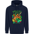 Magic Mushrooms Drugs LSD Acid Trip Mens 80% Cotton Hoodie Navy Blue