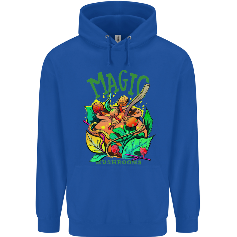 Magic Mushrooms Drugs LSD Acid Trip Mens 80% Cotton Hoodie Royal Blue