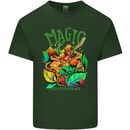 Magic Mushrooms Drugs LSD Acid Trip Mens Cotton T-Shirt Tee Top Forest Green
