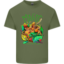 Magic Mushrooms Drugs LSD Acid Trip Mens Cotton T-Shirt Tee Top Military Green
