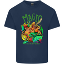 Magic Mushrooms Drugs LSD Acid Trip Mens Cotton T-Shirt Tee Top Navy Blue