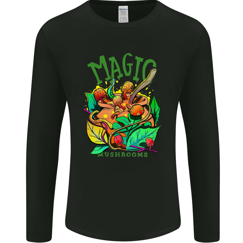 Magic Mushrooms Drugs LSD Acid Trip Mens Long Sleeve T-Shirt Black