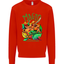 Magic Mushrooms Drugs LSD Acid Trip Mens Sweatshirt Jumper Bright Red