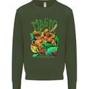 Magic Mushrooms Drugs LSD Acid Trip Mens Sweatshirt Jumper Forest Green