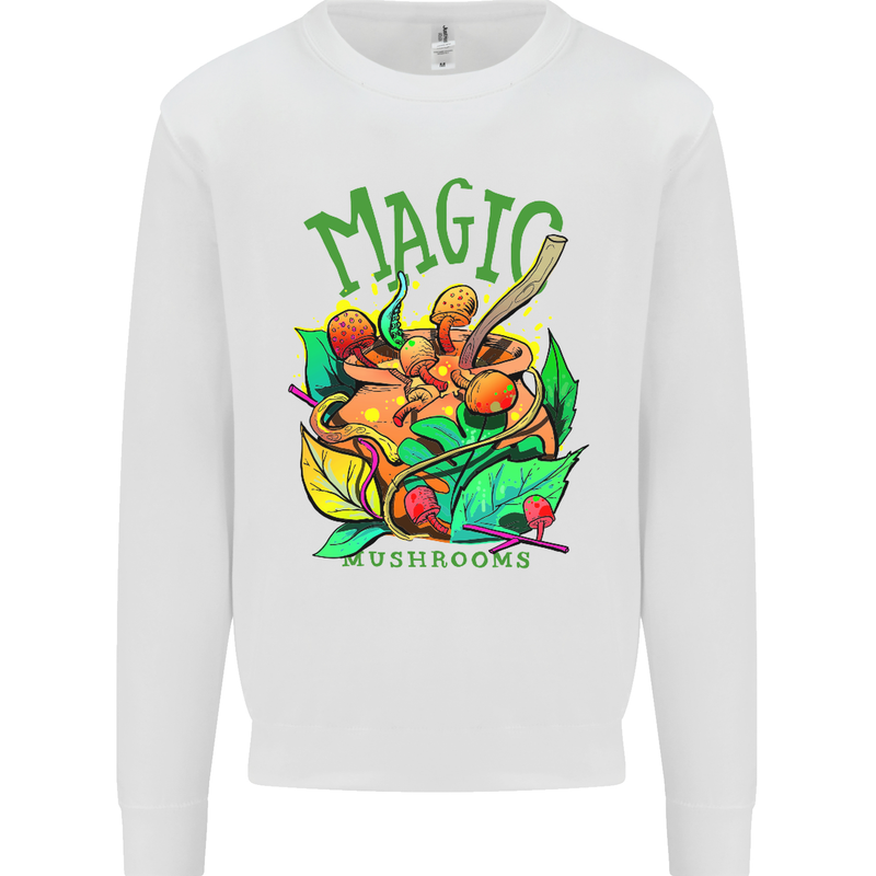 Magic Mushrooms Drugs LSD Acid Trip Mens Sweatshirt Jumper White