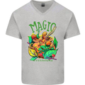 Magic Mushrooms Drugs LSD Acid Trip Mens V-Neck Cotton T-Shirt Sports Grey