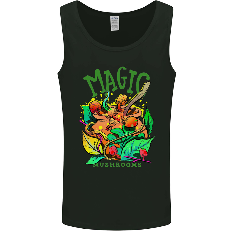 Magic Mushrooms Drugs LSD Acid Trip Mens Vest Tank Top Black