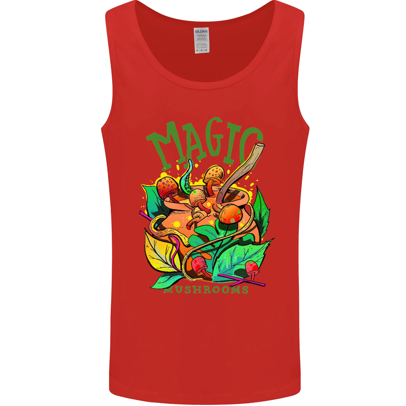 Magic Mushrooms Drugs LSD Acid Trip Mens Vest Tank Top Red