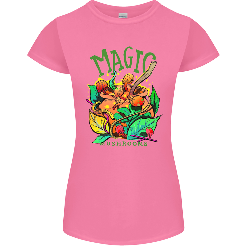 Magic Mushrooms Drugs LSD Acid Trip Womens Petite Cut T-Shirt Azalea