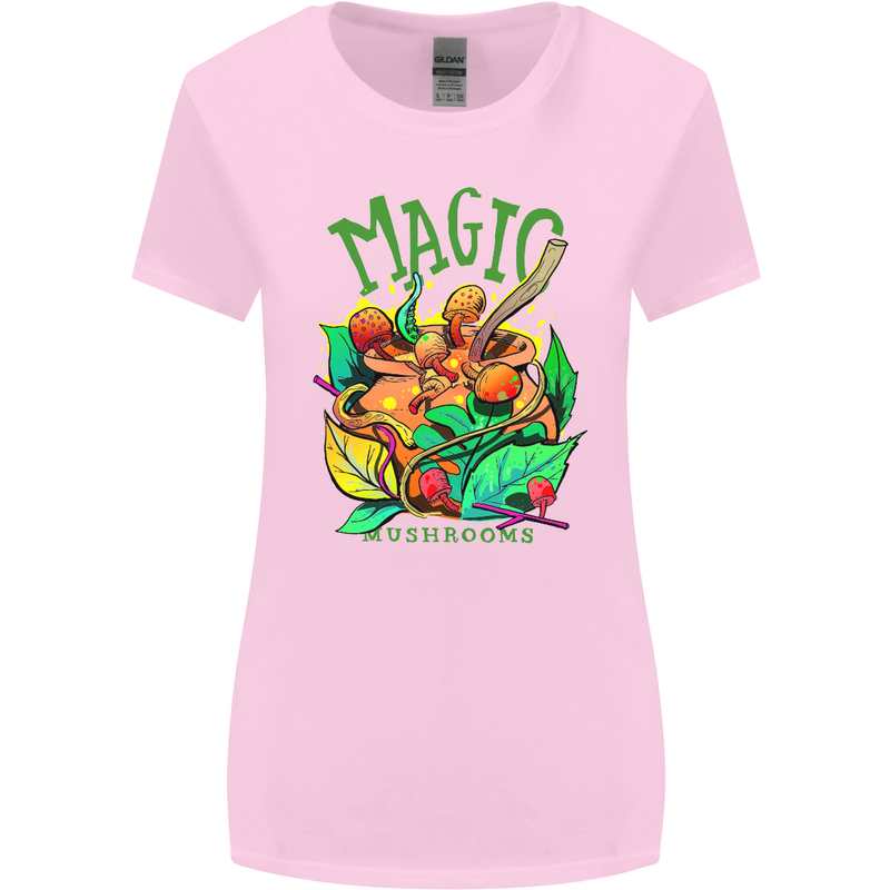 Magic Mushrooms Drugs LSD Acid Trip Womens Wider Cut T-Shirt Light Pink
