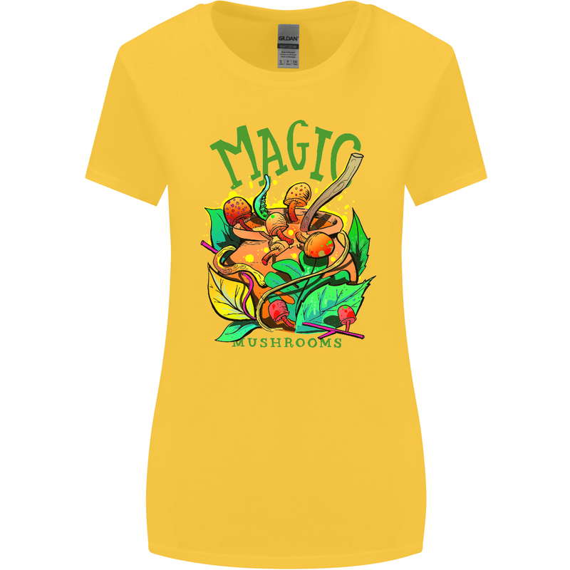 Magic Mushrooms Drugs LSD Acid Trip Womens Wider Cut T-Shirt Yellow