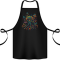 Magic Mushrooms Trippy Alien Octopus Cthulhu Cotton Apron 100% Organic Black