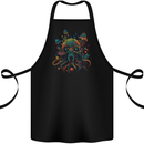 Magic Mushrooms Trippy Alien Octopus Cthulhu Cotton Apron 100% Organic Black