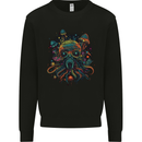 Magic Mushrooms Trippy Alien Octopus Cthulhu Kids Sweatshirt Jumper Black