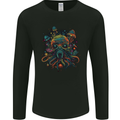 Magic Mushrooms Trippy Alien Octopus Cthulhu Mens Long Sleeve T-Shirt Black