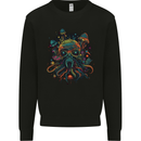 Magic Mushrooms Trippy Alien Octopus Cthulhu Mens Sweatshirt Jumper Black
