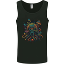 Magic Mushrooms Trippy Alien Octopus Cthulhu Mens Vest Tank Top Black