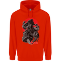 Magic Mushrooms Weed Japanese Alien Childrens Kids Hoodie Bright Red