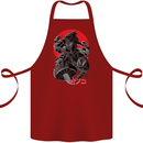 Magic Mushrooms Weed Japanese Alien Cotton Apron 100% Organic Maroon