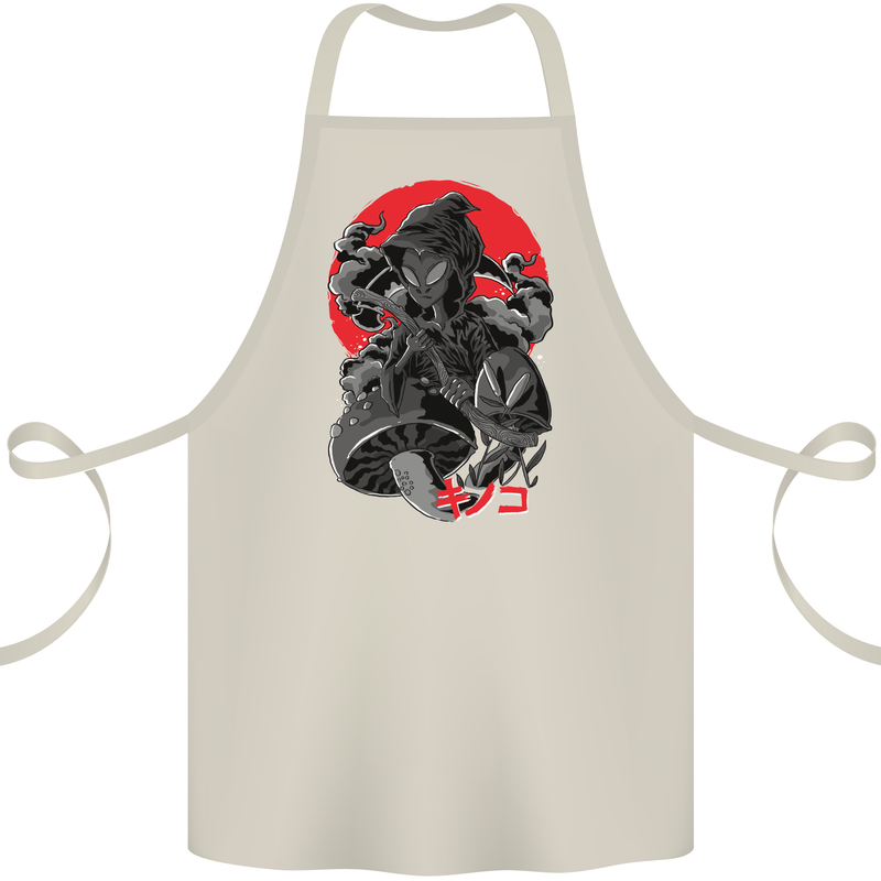 Magic Mushrooms Weed Japanese Alien Cotton Apron 100% Organic Natural