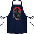 Magic Mushrooms Weed Japanese Alien Cotton Apron 100% Organic Navy Blue