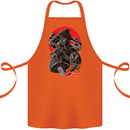 Magic Mushrooms Weed Japanese Alien Cotton Apron 100% Organic Orange